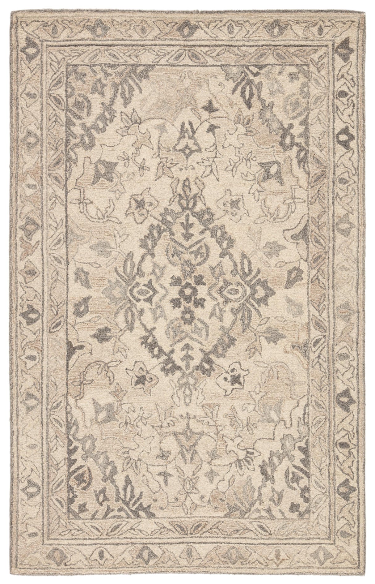 Jaipur Living Arabia Handmade Floral White/ Gray Area Rug (8'X10')