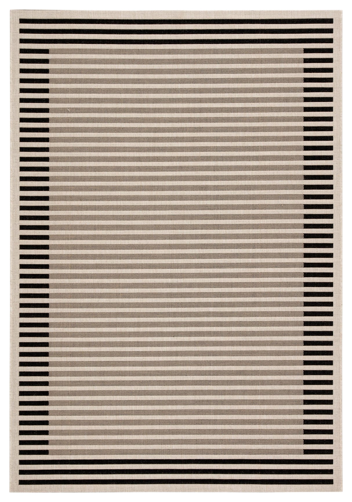 Jaipur Living Fathom Indoor/ Outdoor Striped Ivory/ Black Area Rug (4'X5'7")