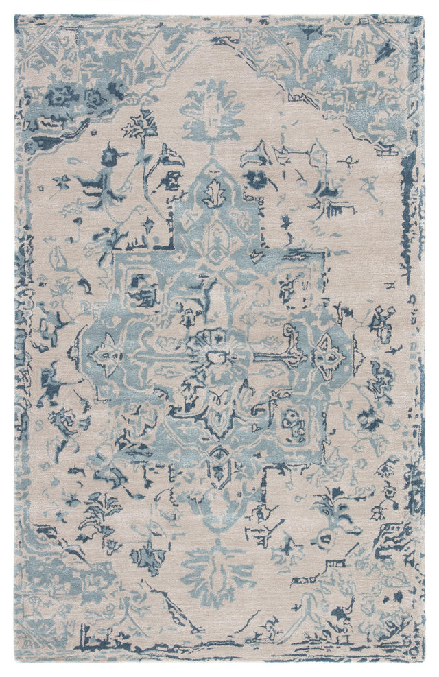 Jaipur Living Citrine Sasha Medallion Beige / Dark Blue 9' x 12' Rug