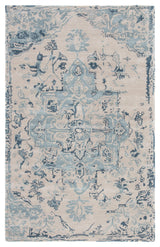 Jaipur Living Sasha Handmade Medallion Beige/ Dark Blue Area Rug (9'X12')