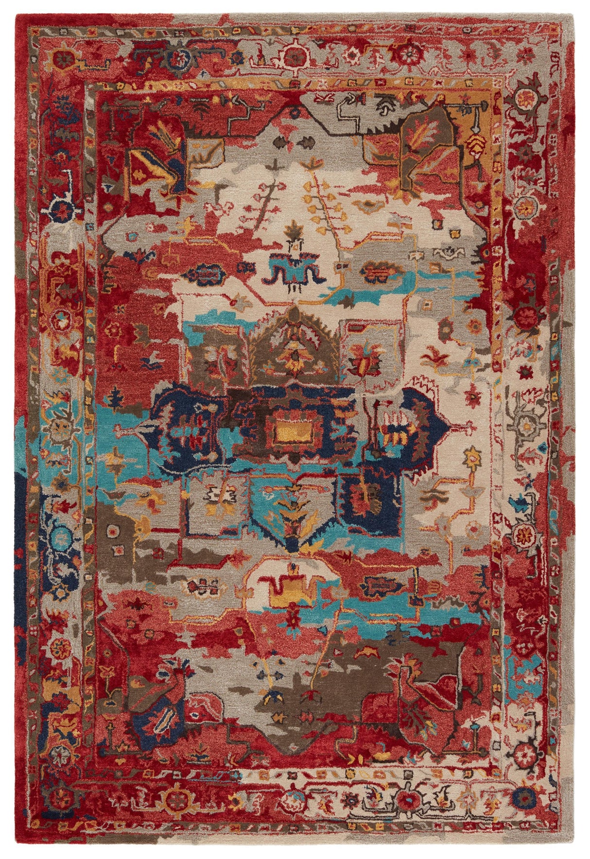 Jaipur Living Citrine Lilith Medallion Red / Aqua 10' x 14' Rug