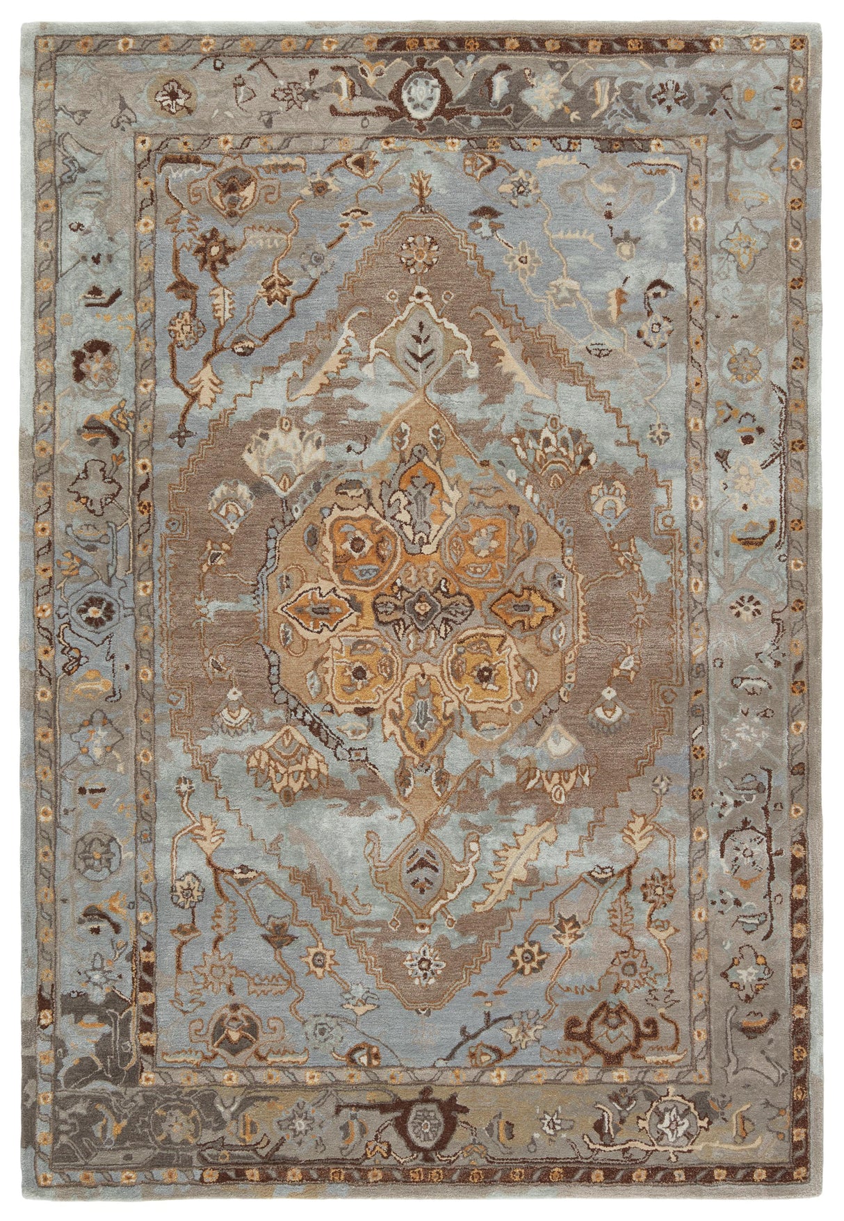 Jaipur Living Raisa Handmade Medallion Gray/ Gold Area Rug (8'X10')