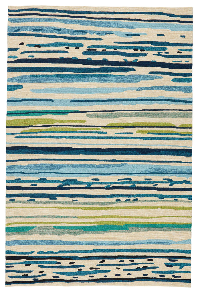 Jaipur Living Sketchy Lines Indoor/ Outdoor Abstract Blue/ Green Area Rug (3'6"X5'6")
