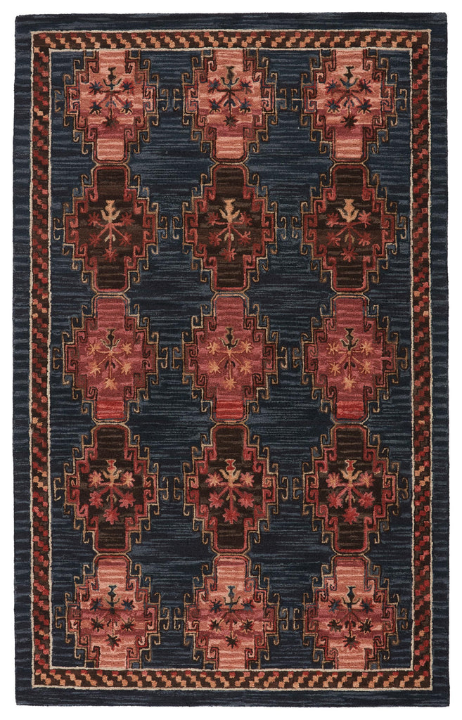 Jaipur Living Cardamom Kyoto Tribal Dark Blue / Pink 5' x 8' Rug