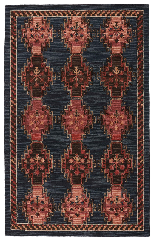 Vibe By Jaipur Living Kyoto Handmade Tribal Dark Blue/ Pink Area Rug (5'X8')