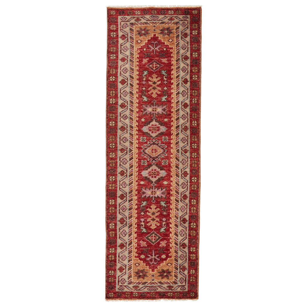 Jaipur Living Kyrie Hand-Knotted Floral Red/ Yellow Runner Rug (2'6"X8')