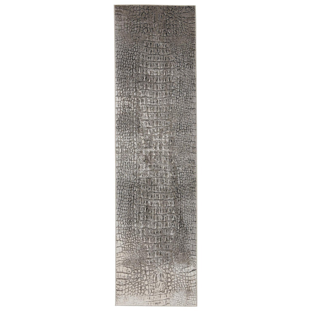 Jaipur Living Catalyst Canberra Animal Gray / Black 2'2" x 8' Rug