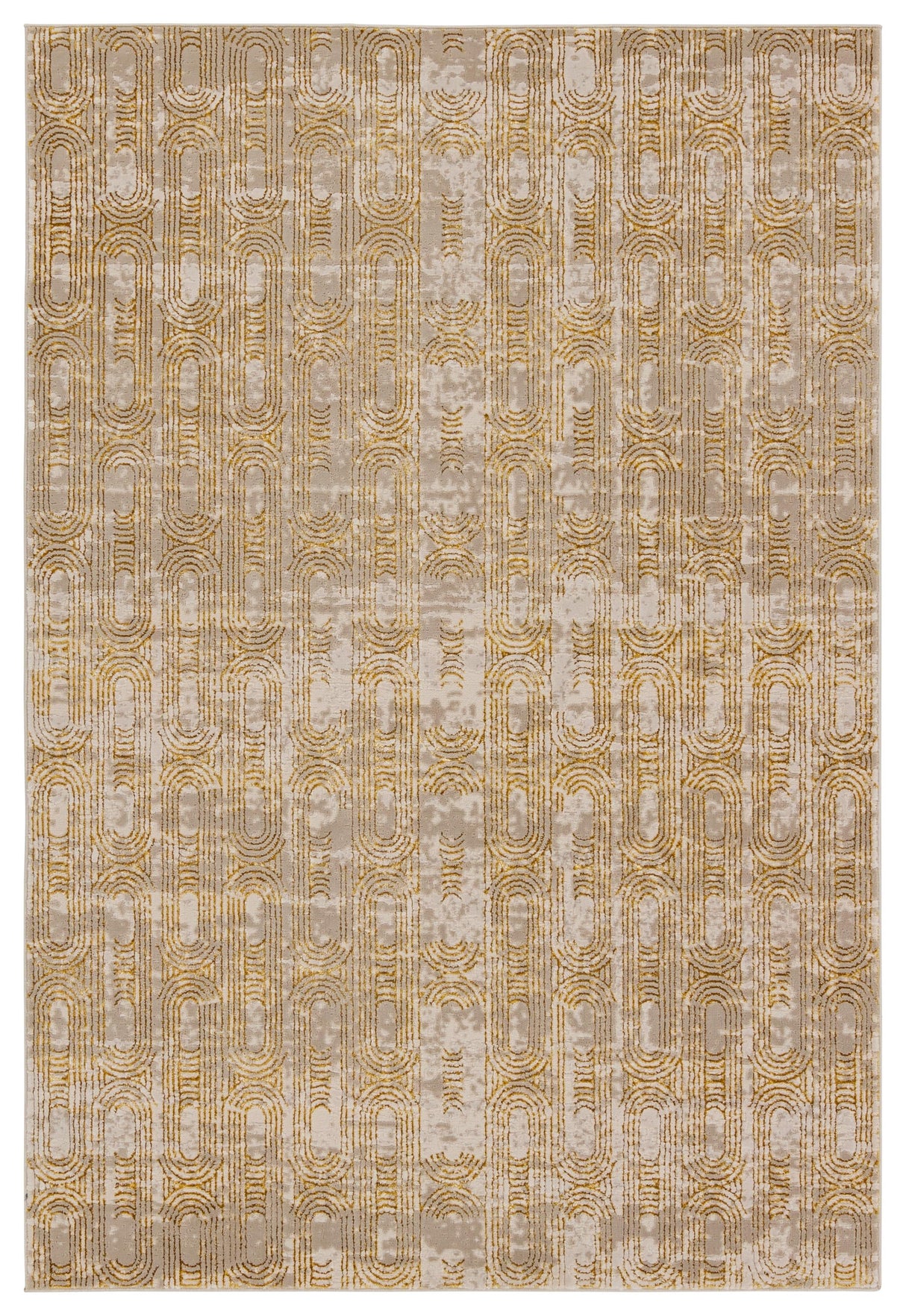 Jaipur Living Gimeas Geometric Gold/ Taupe Area Rug (5'X7'6")