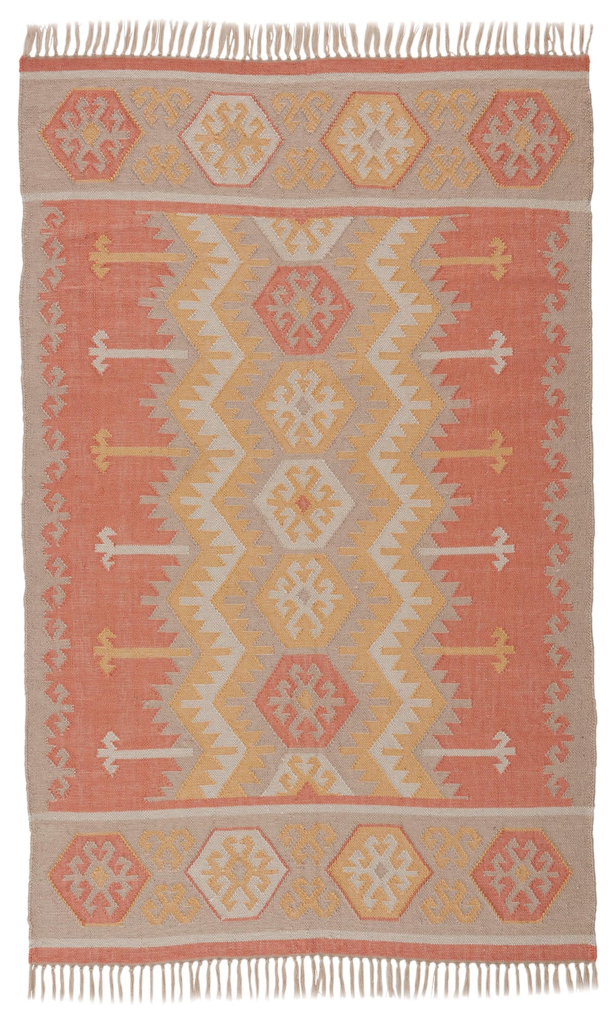 Jaipur Living Desert Emmett Geometric Orange / Beige 3'6" x 5'6" Rug