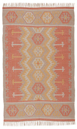 Jaipur Living Emmett Indoor/ Outdoor Geometric Orange/ Beige Area Rug (3'6"X5'6")
