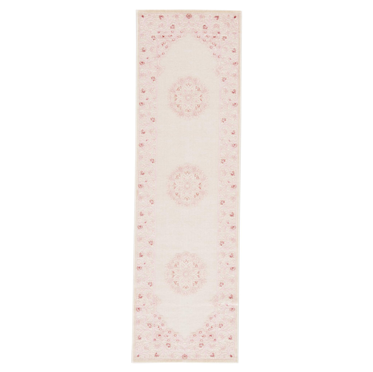 Jaipur Living Malo Medallion Pink/ White Runner Rug (2'6"X8')