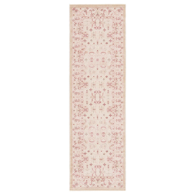Jaipur Living Fables Regal Damask Ivory / Pink 2'6" x 8' Rug