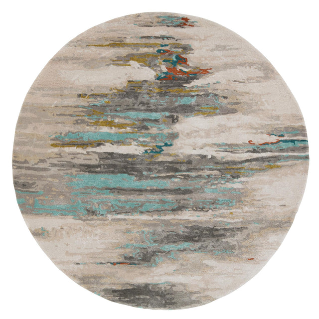 Jaipur Living Genesis Ryenn Abstract Gray / Blue 6' RND Rug