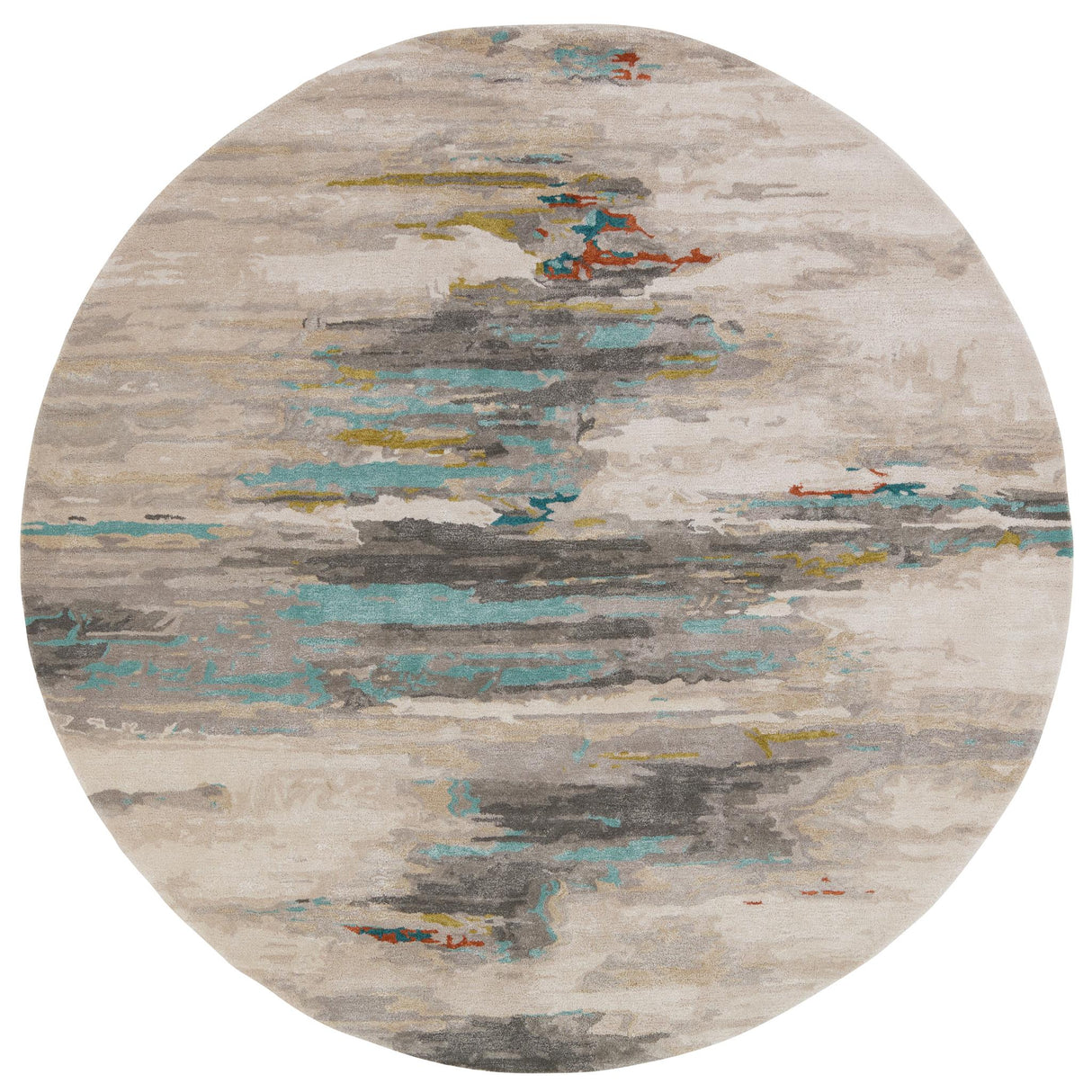 Jaipur Living Ryenn Handmade Abstract Gray/ Blue Round Area Rug (8' Rnd)