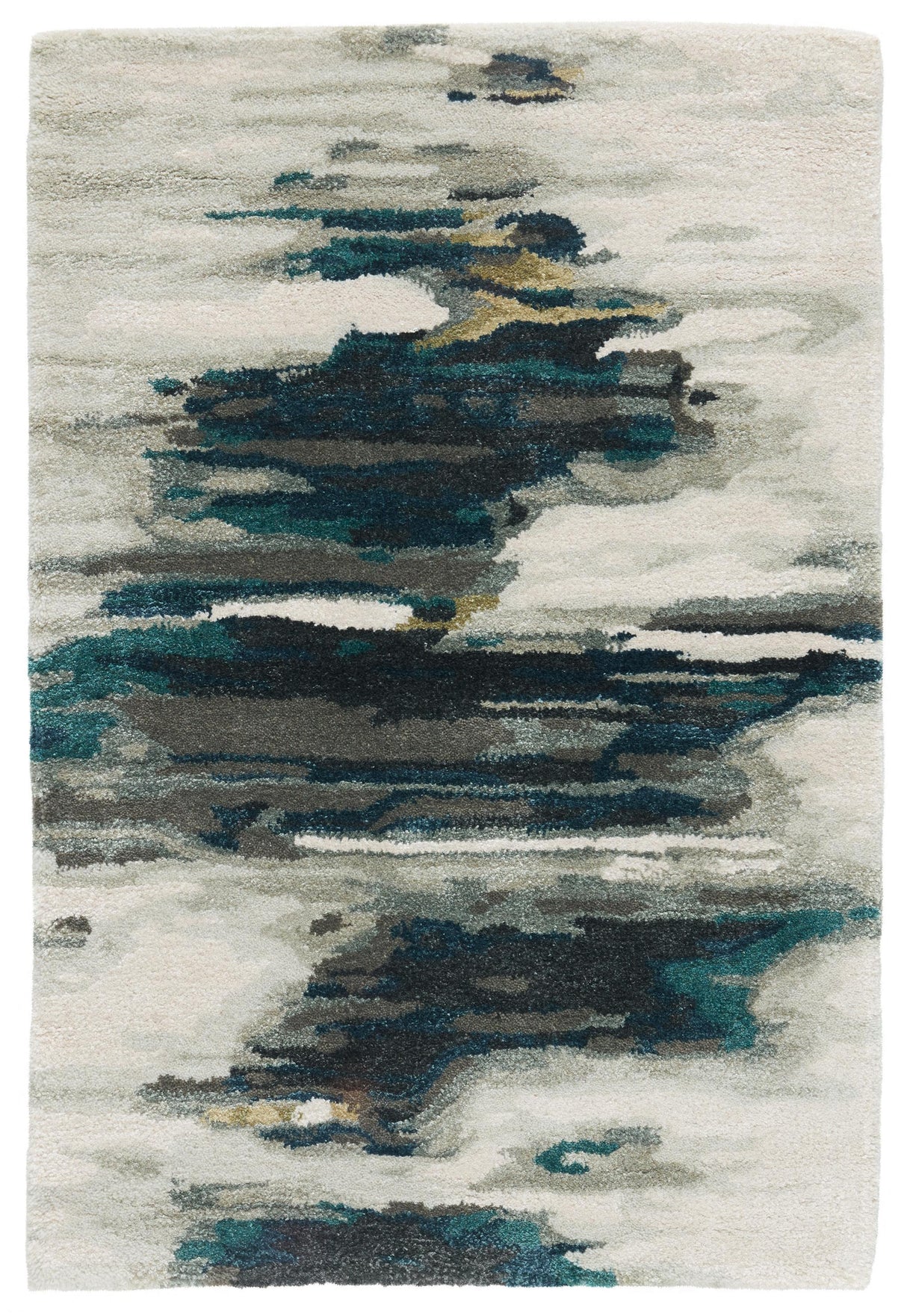 Jaipur Living Genesis Ryenn Abstract Teal / Gray 2' x 3' Rug