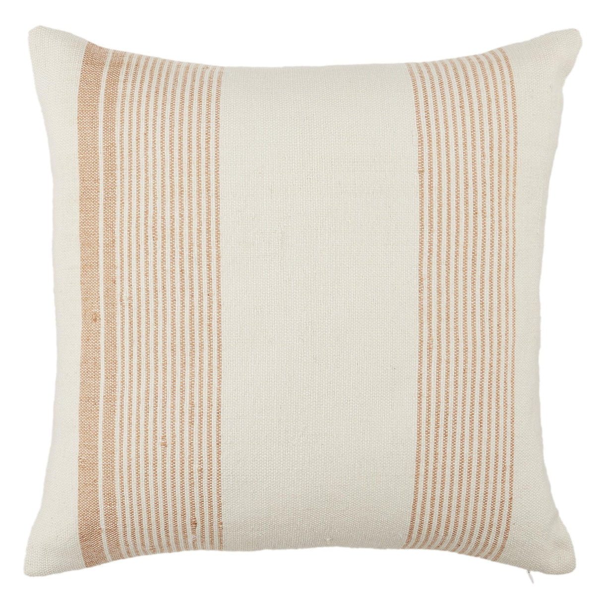 Jaipur Living Parque Indoor/ Outdoor Striped Tan/ Ivory Pillow Cover (20" Square)