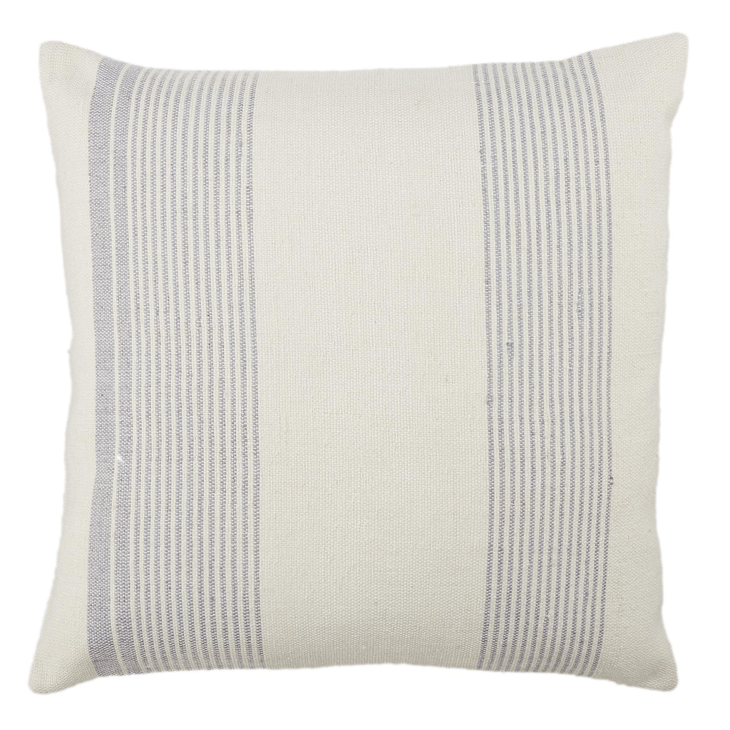 Jaipur Living Parque Indoor/ Outdoor Striped Gray/ Ivory Pillow Cover (20" Square)
