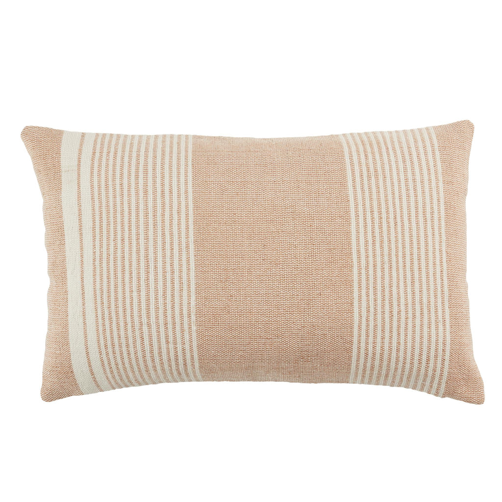Jaipur Living Carinda Indoor/ Outdoor Striped Tan/ Ivory Pillow Cover (13"X21" Lumbar)
