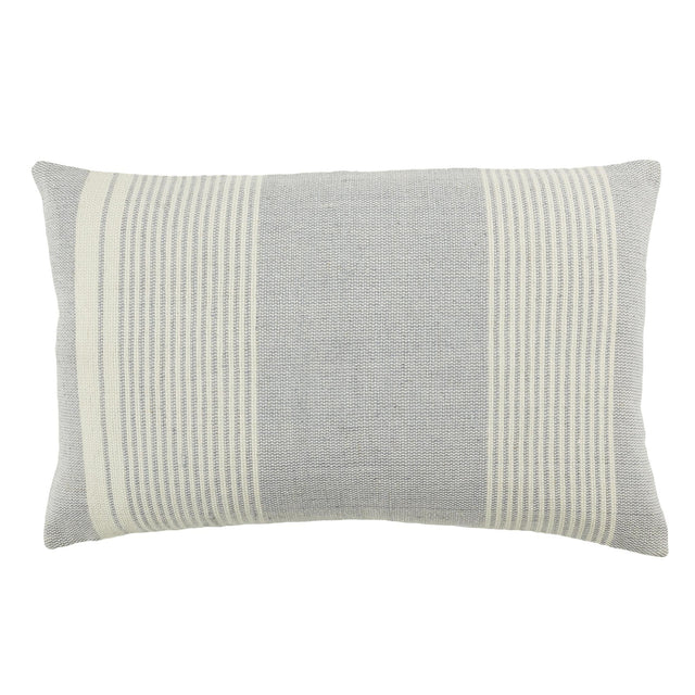 Jaipur Living Acapulco Carinda Stripes Gray / Ivory 13" x 21" Pillow