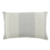 Jaipur Living Carinda Indoor/ Outdoor Striped Gray/ Ivory Pillow Cover (13"X21" Lumbar)
