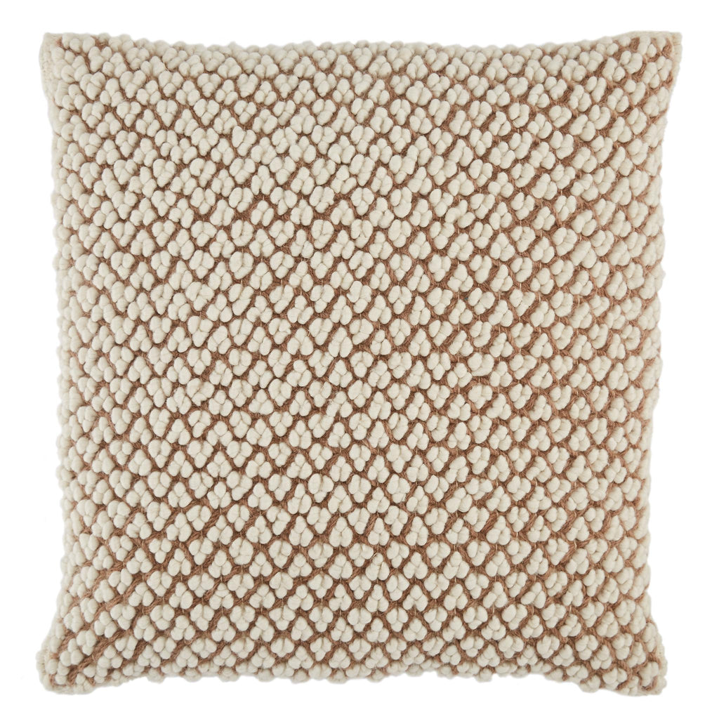 Jaipur Living Madur Textured Tan/ Ivory Pillow Cover (22" Square)