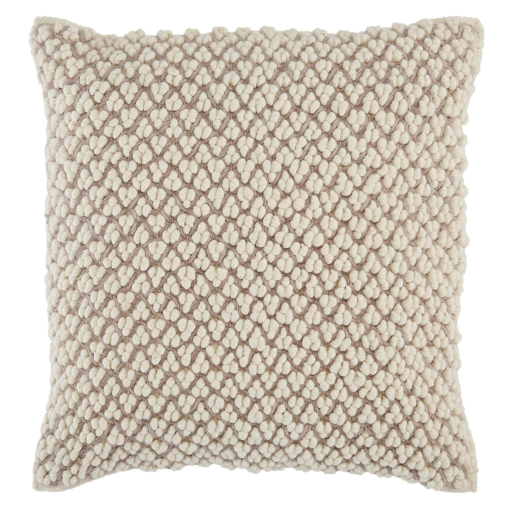 Jaipur Living Angora Madur Textured Light Taupe / Ivory 22" x 22" Pillow