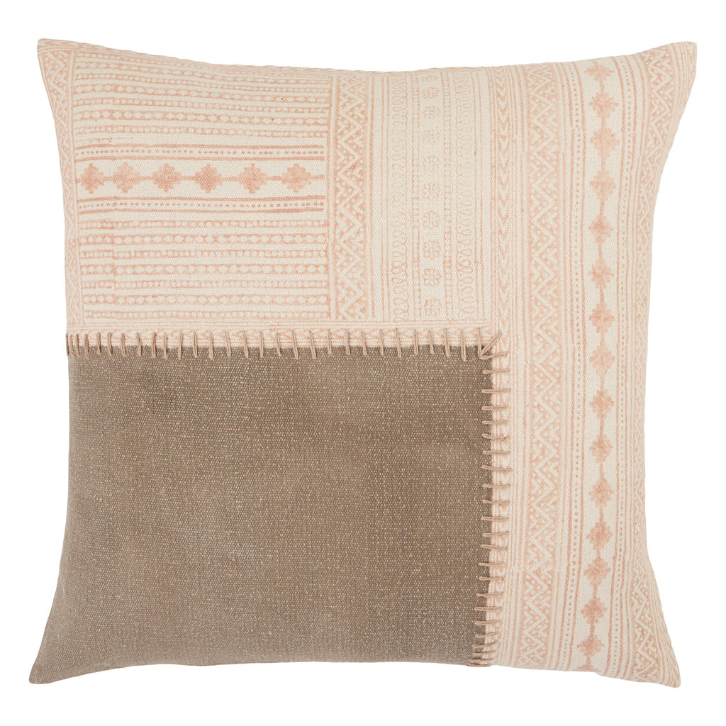 Vibe By Jaipur Living Ayami Tribal Light Pink/ Gray Pillow Cover (20" Square)