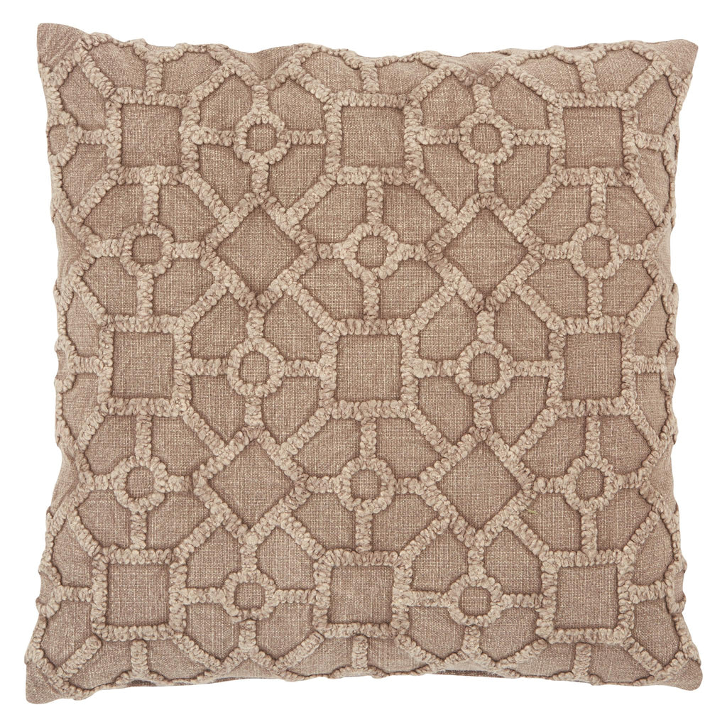 Vibe By Jaipur Living Espanola Trellis Taupe Pillow Cover (18" Square)
