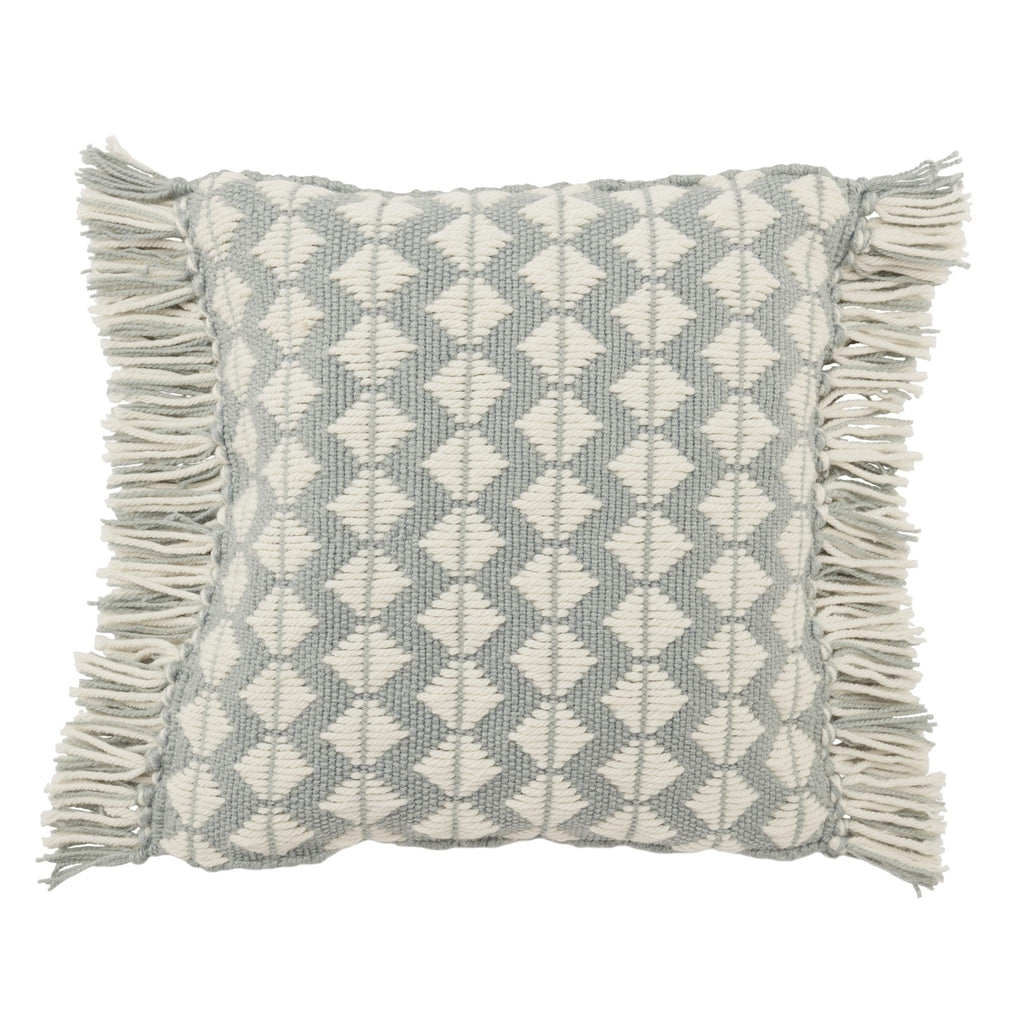 Jaipur Living Perdita Indoor/ Outdoor Geometric Light Blue/ Ivory Pillow Cover (18" Square)