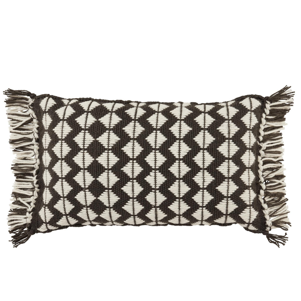 Jaipur Living Chesa Perdita Geometric Black / Ivory 13" x 21" Pillow