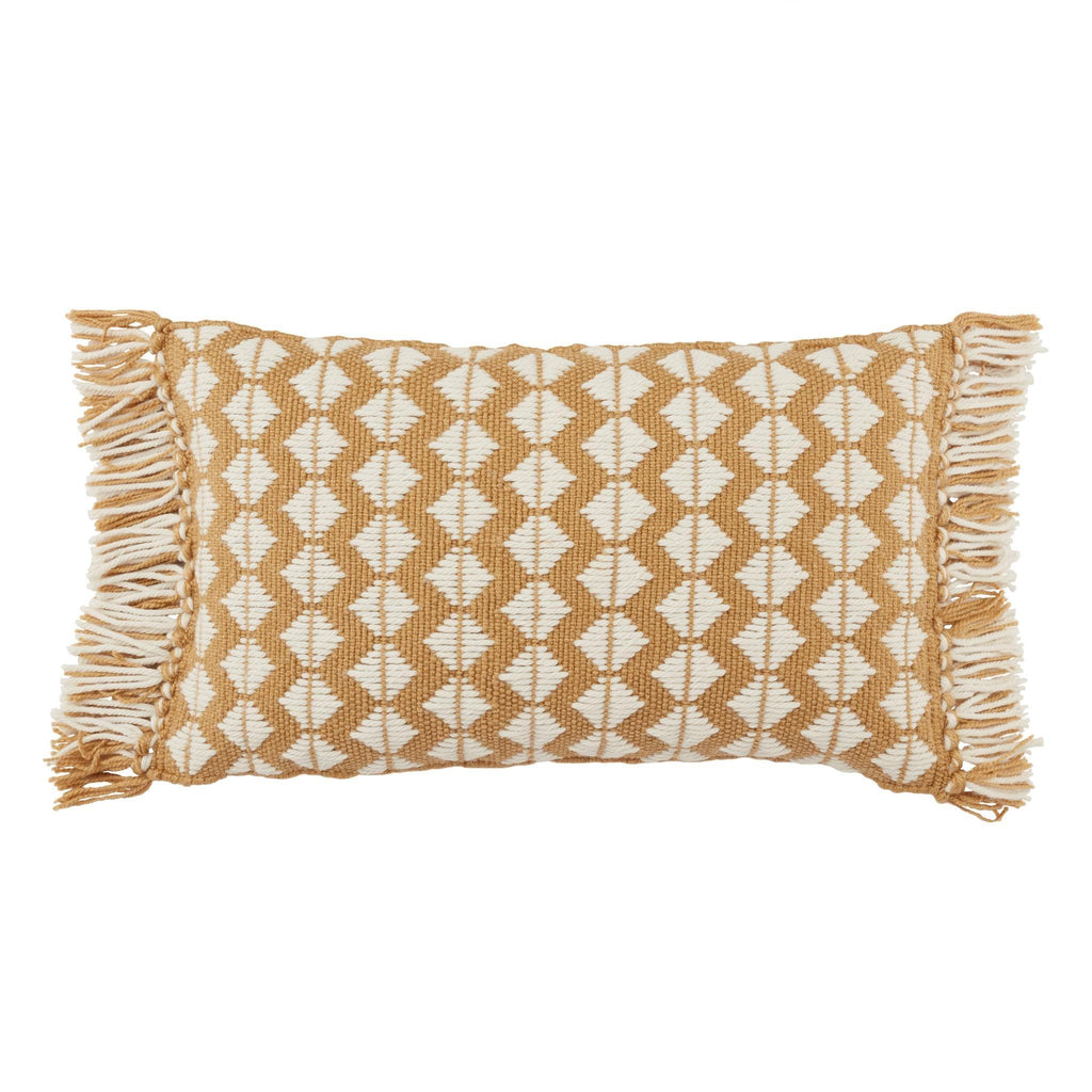 Jaipur Living Chesa Perdita Geometric Gold / Ivory 13" x 21" Pillow