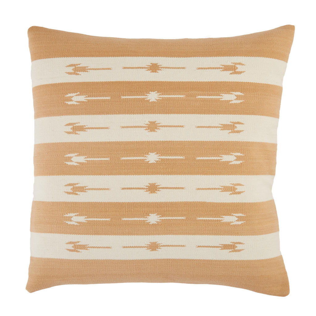 Jaipur Living Emani Vanda Stripes Light Tan / Cream 22" x 22" Pillow