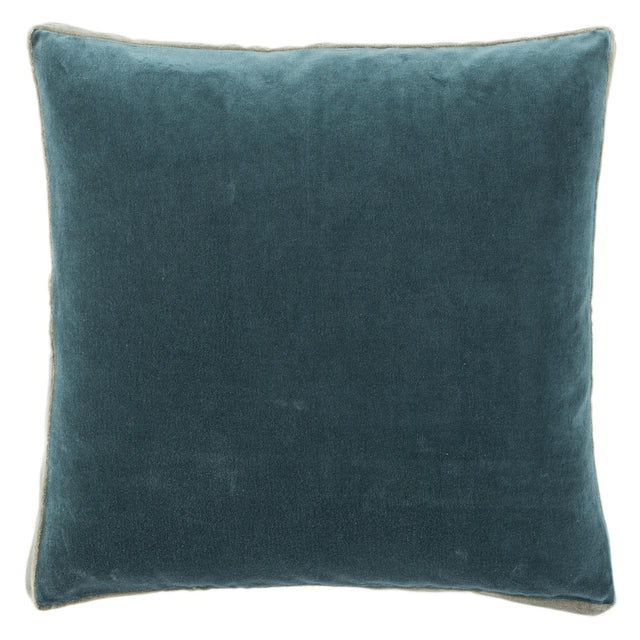 Jaipur Living Emerson Bryn Solid Teal / Gray 18" x 18" Pillow