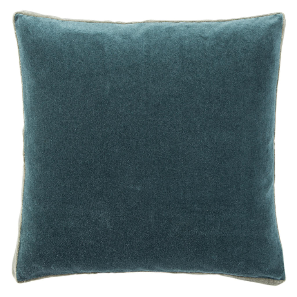 Jaipur Living Bryn Solid Teal/ Gray Pillow Cover (18" Square)