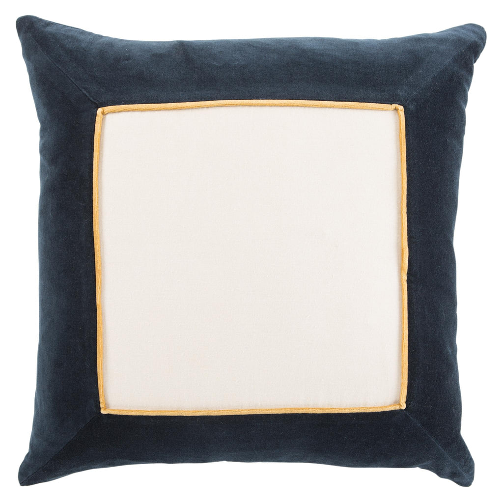 Jaipur Living Hendrix Bordered Navy/ Cream Pillow Cover (22" Square)