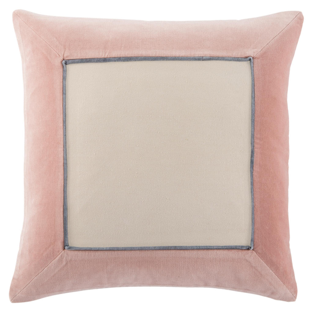 Jaipur Living Hendrix Bordered Blush/ Cream Pillow Cover (22" Square)