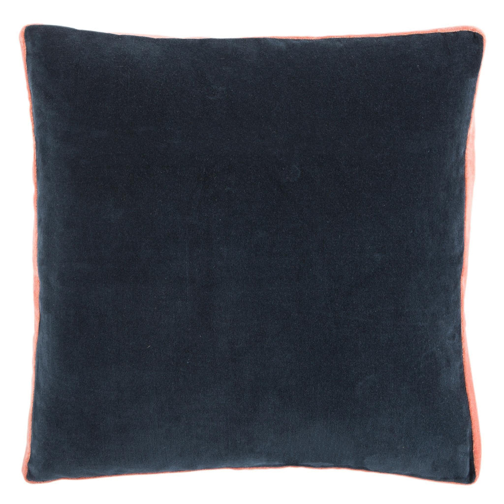 Jaipur Living Emerson Bryn Solid Navy / Coral 18" x 18" Pillow