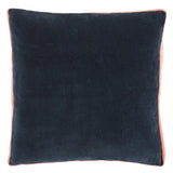 Jaipur Living Bryn Solid Navy/ Pink Down Pillow (18" Square)