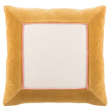 Jaipur Living Hendrix Bordered Gold/ Cream Pillow Cover (22" Square)