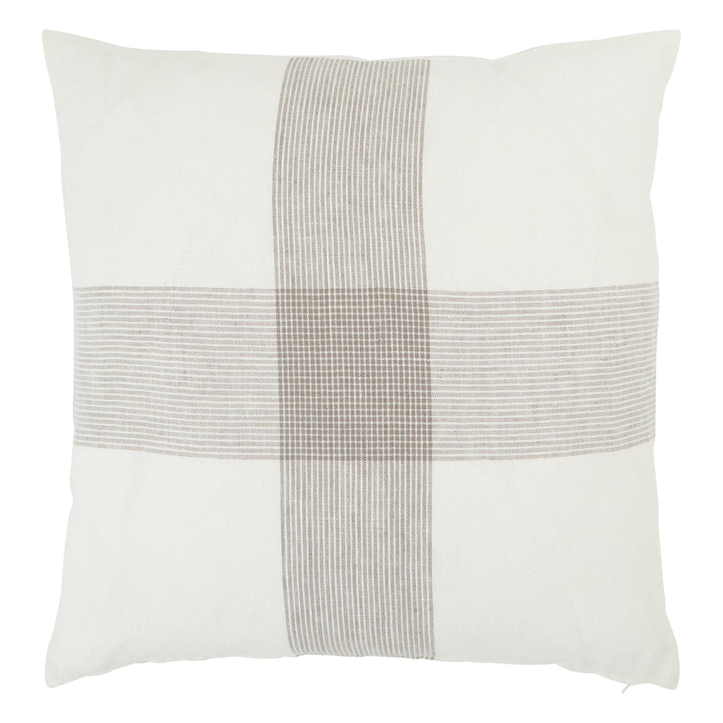 Jaipur Living Galley Pembroke Stripes White / Gray 20" x 20" Pillow