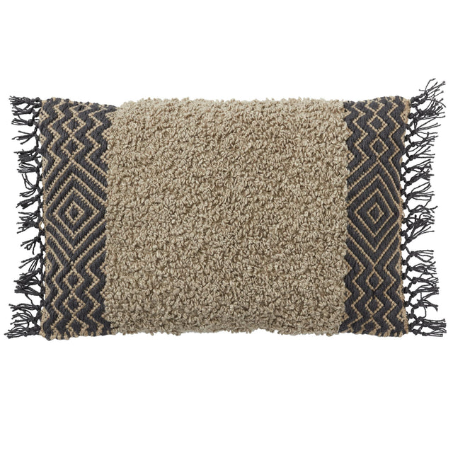 Jaipur Living Isko Lawson Geometric Tan / Dark Blue 16" x 24" Pillow