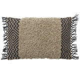 Jaipur Living Lawson Indoor/ Outdoor Geometric Tan/ Dark Blue Pillow Cover (16"X24" Lumbar)