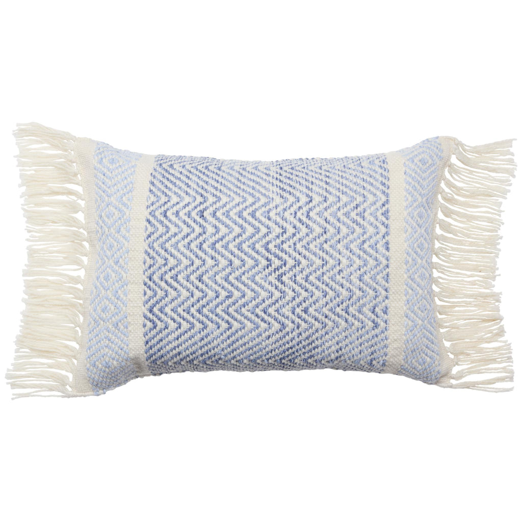 Vibe By Jaipur Living Iker Indoor/ Outdoor Chevron Light Blue/ Ivory Pillow Cover (16"X24" Lumbar)