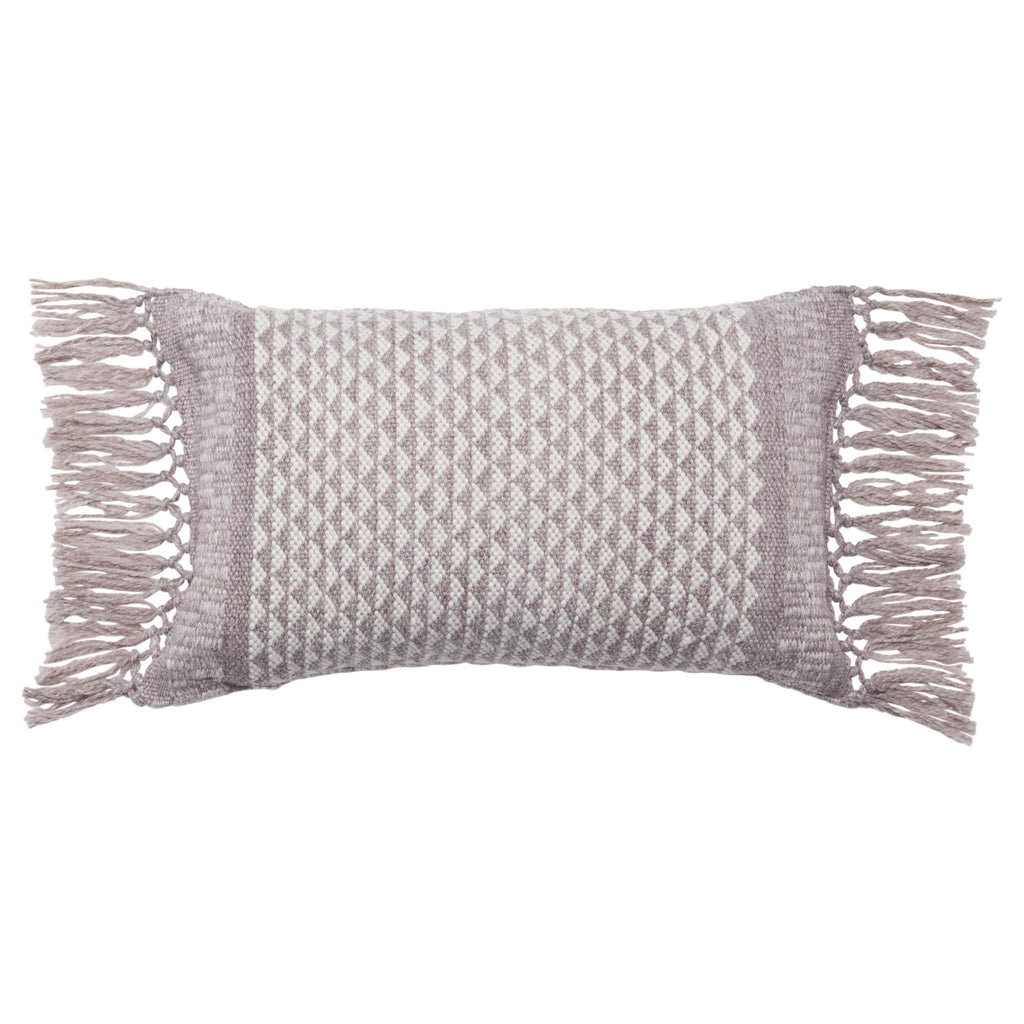 Vibe By Jaipur Living Haskell Indoor/ Outdoor Geometric Taupe/ Ivory Pillow Cover (13"X21" Lumbar)