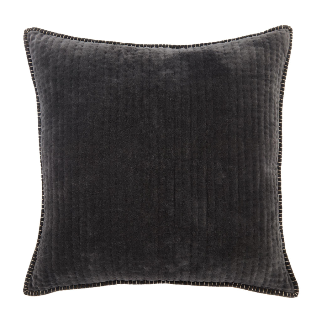 Jaipur Living Beaufort Solid Dark Gray/ White Pillow Cover (26" Square)