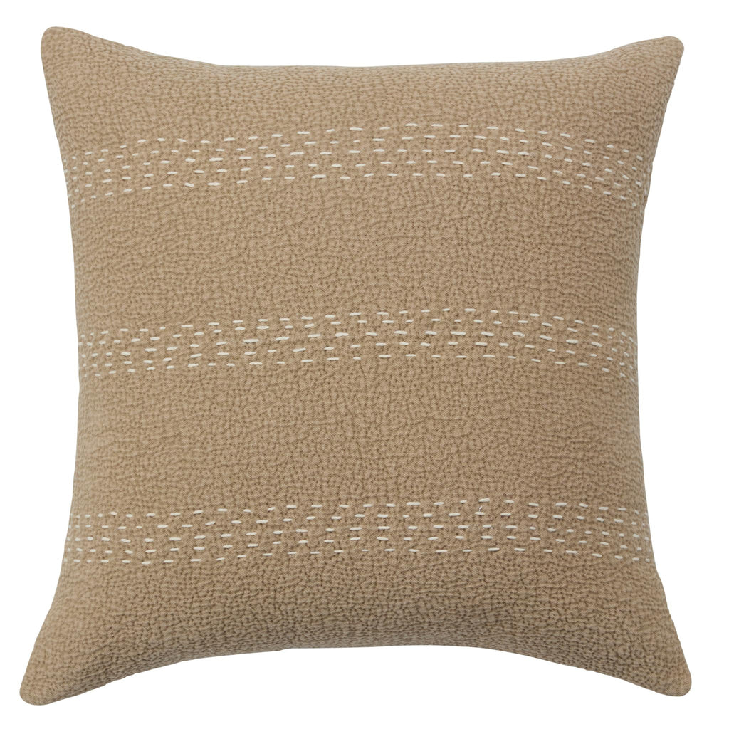 Jaipur Living Trenton Striped Taupe/ Cream Pillow Cover (20" Square)
