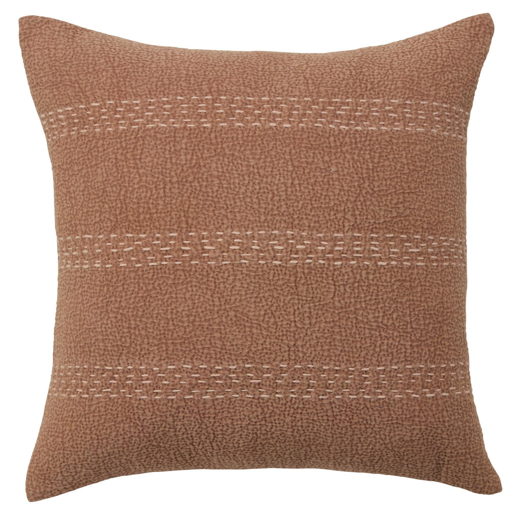 Jaipur Living Trenton Striped Terracotta/ Beige Pillow Cover (20" Square)