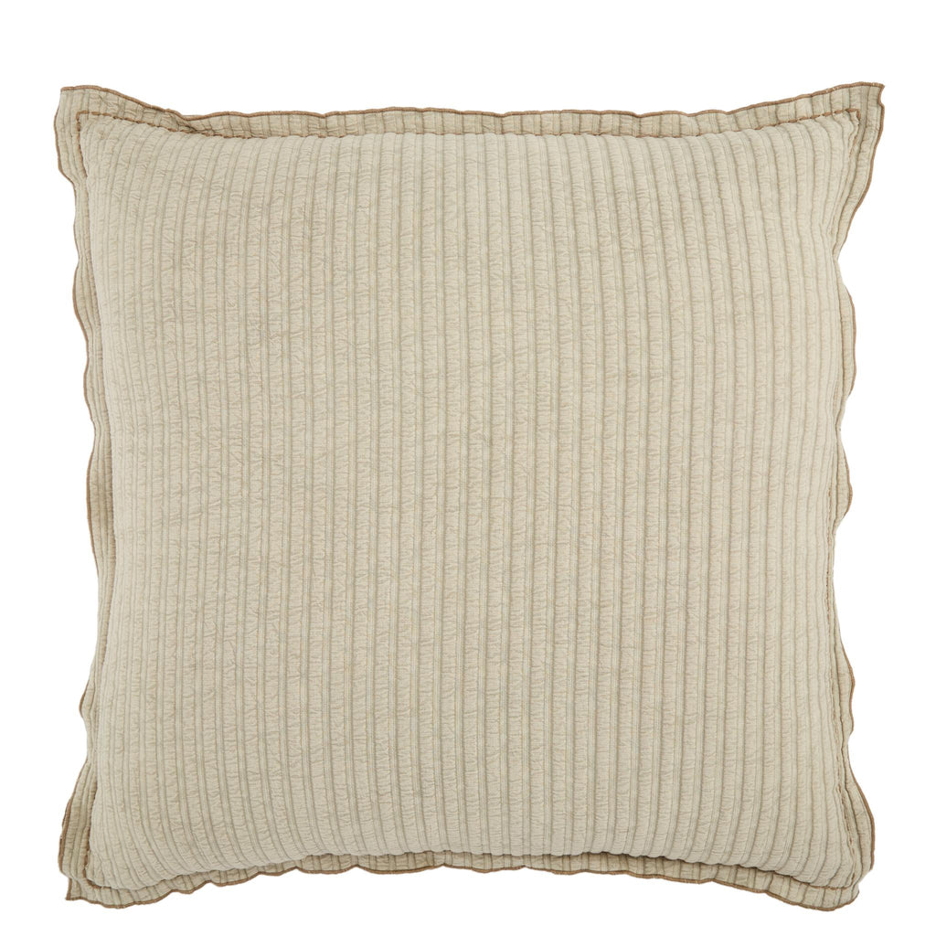 Jaipur Living Norwood Striped Beige Pillow Cover (26" Square)