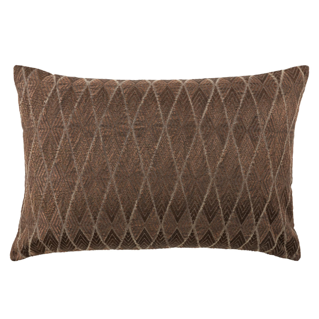 Jaipur Living Milton Geometric Dark Brown Pillow Cover (16"X24" Lumbar)
