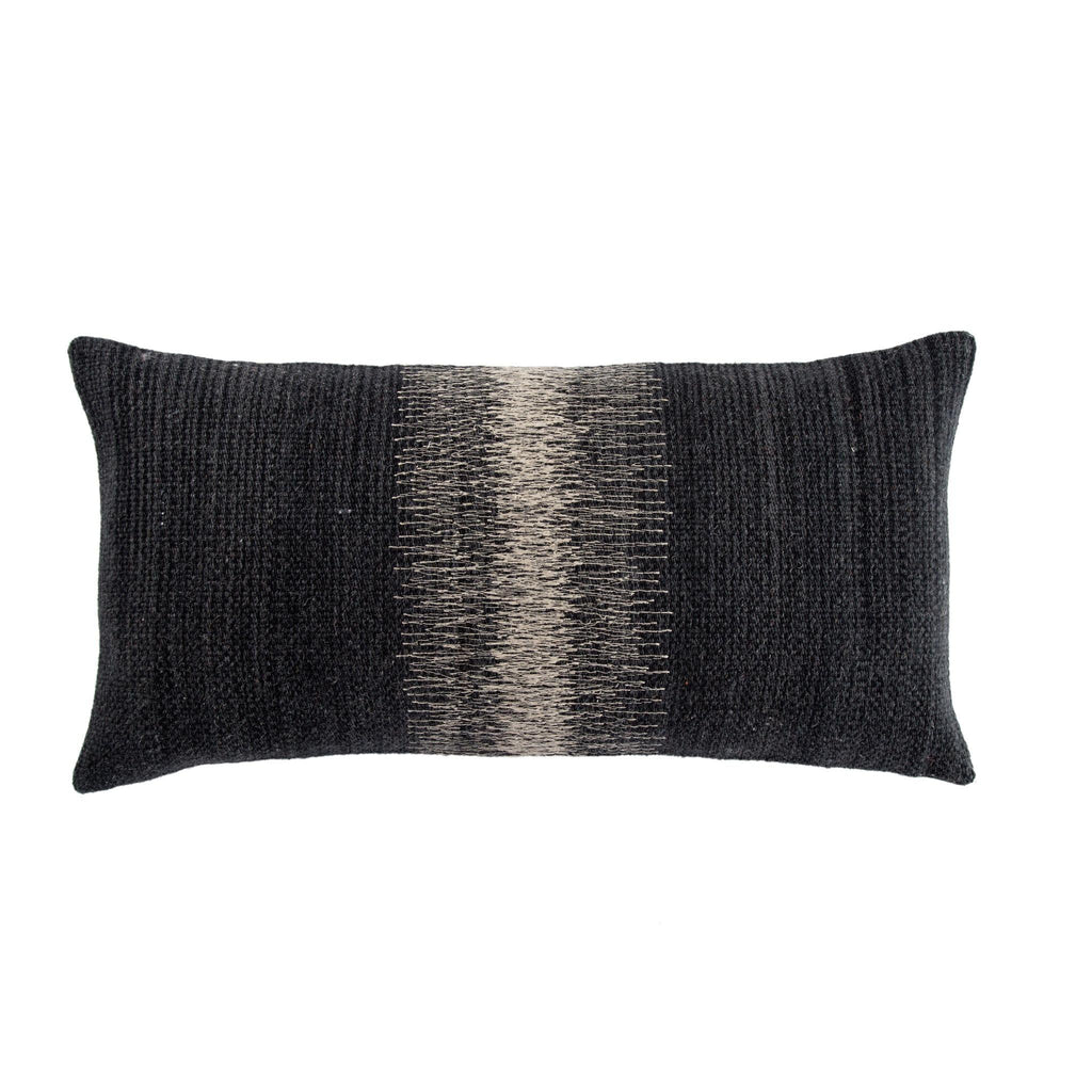 Jaipur Living Mercado Aravalli Ombre Black / Gray 12" x 24" Pillow